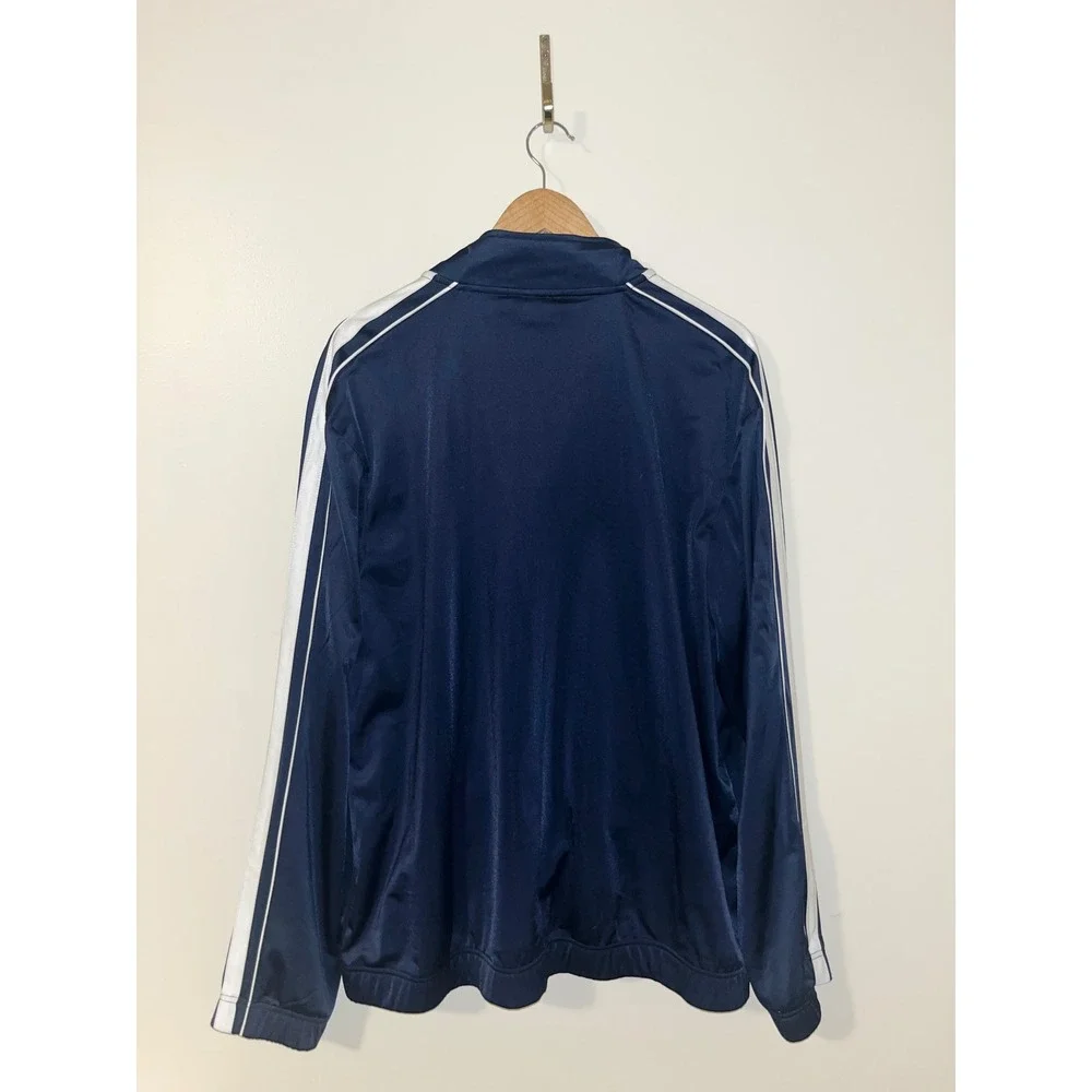 NIKE Men's Zip Up Track Jacket Y2K 2000s Swoosh Logo Striped Sleeve‎ Navy | XL